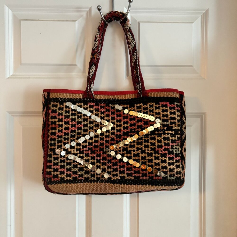 Anthropologie bag bohemian Kilim Carpet - vintage circa 2012